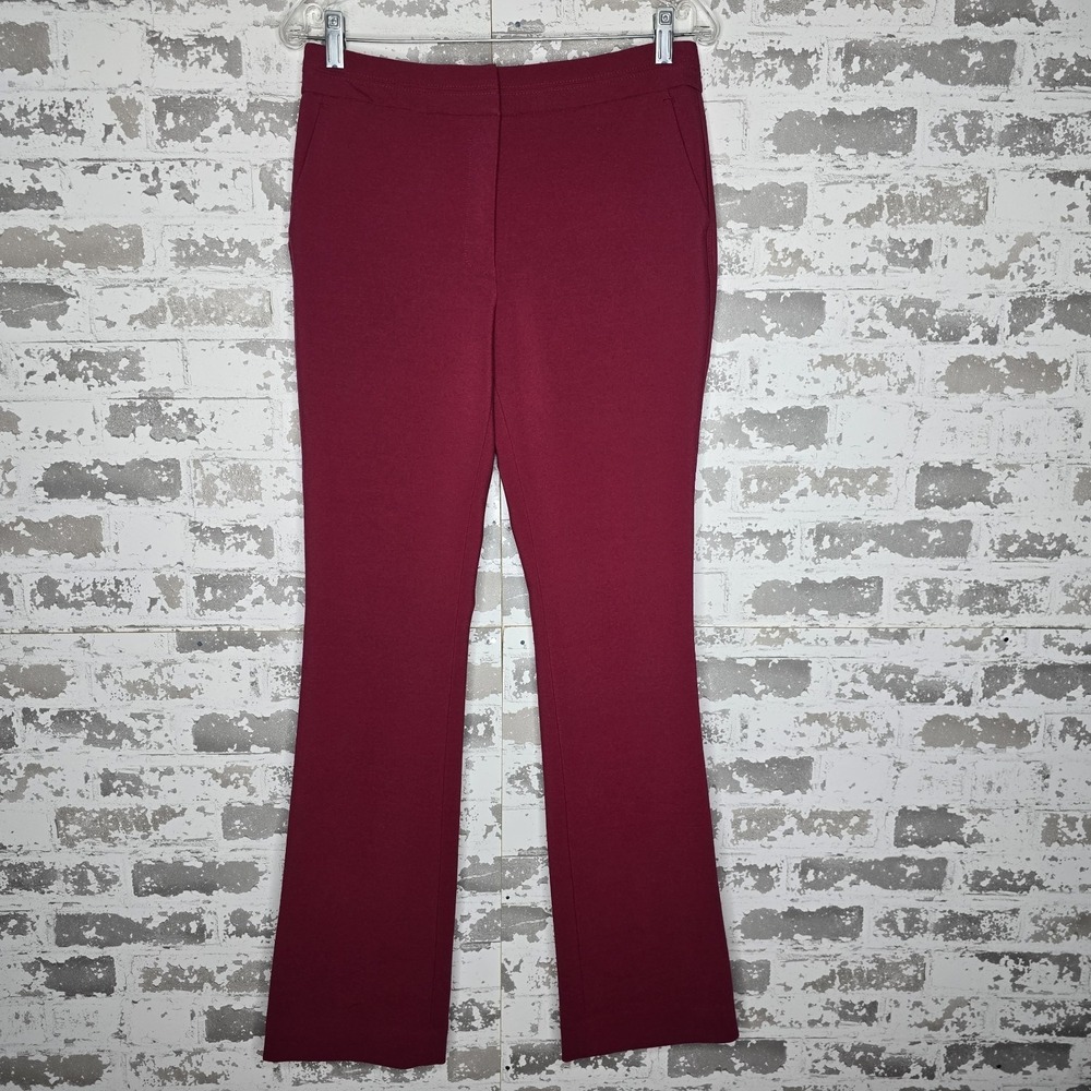 NEW White House Black Market Crepe Slim Flare Suiting Pants Empress Red Womens 4